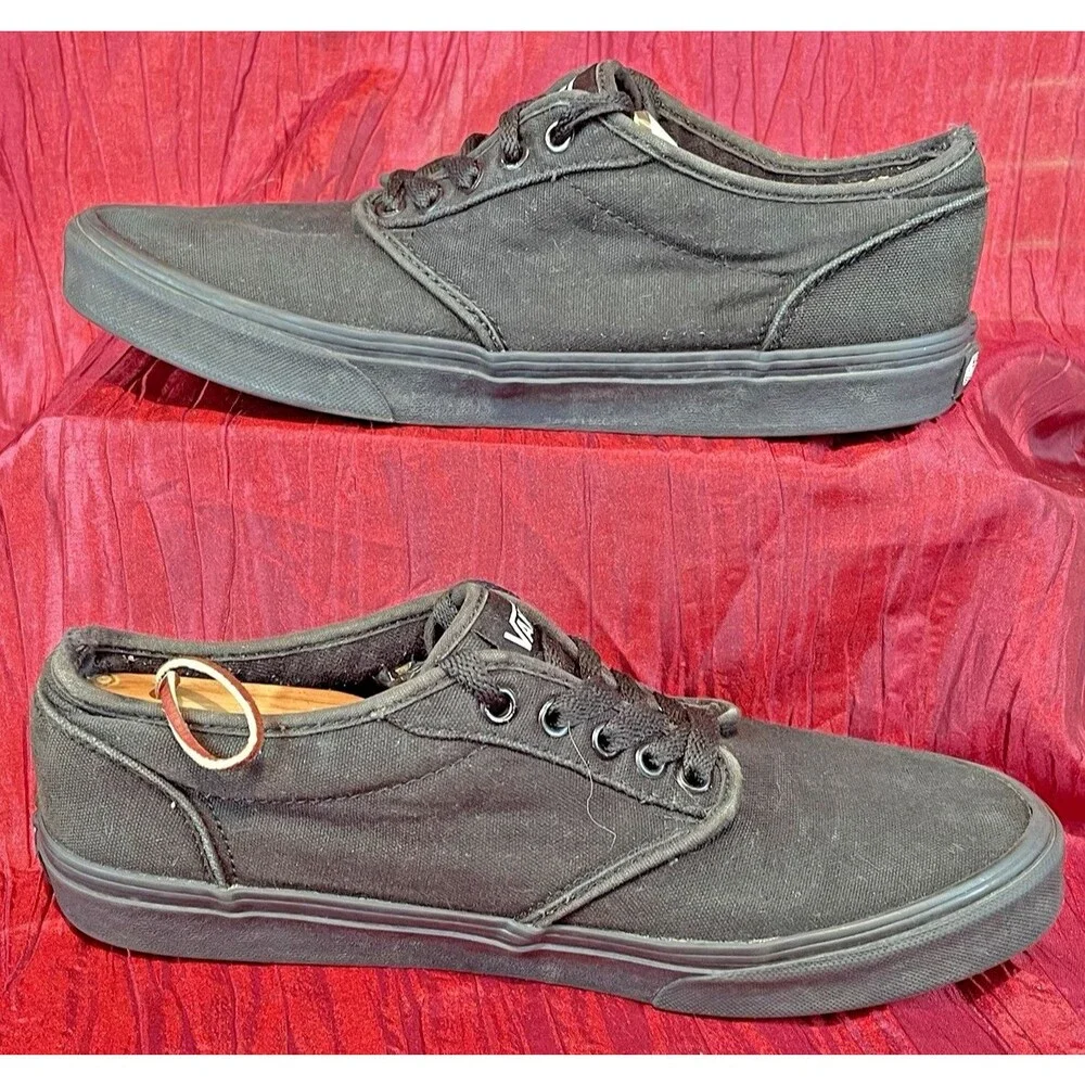 Mens Vans Old Style Black Canvas Low Cut Skateboard Shoes sz 9.5